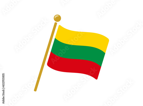 リトアニアの国旗アイコン ベクターイラスト