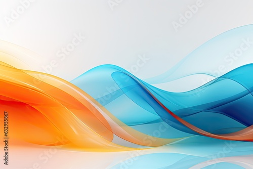 Fototapeta Naklejka Na Ścianę i Meble -  abstract background with blue and orange waved lines for brochure, website, flyer design