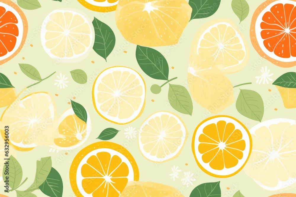 Citrus design seamless pattern background