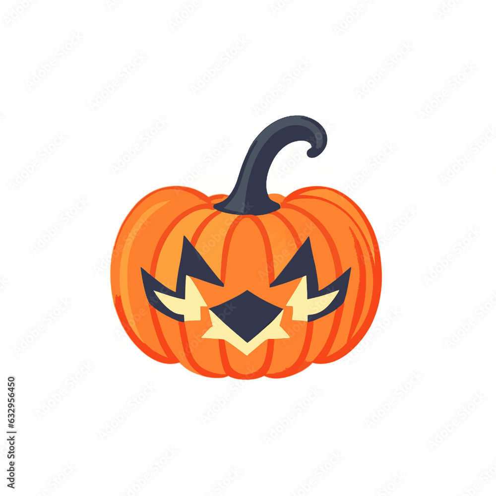 Cute kawaii pumpkin character vector Illustration isolated on a white backgroun Cute kawaii pumpkin character vector Illustration isolated on a white backgroun
