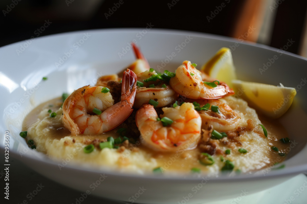 Shrimp and Grits with a Twist of Lemon and Garlic: Delicious, creamy, cheesy, and savory Southern comfort food. Shrimp and Grits with a Twist of Lemon and Garlic: Delicious, creamy, cheesy, and savory Southern comfort food.