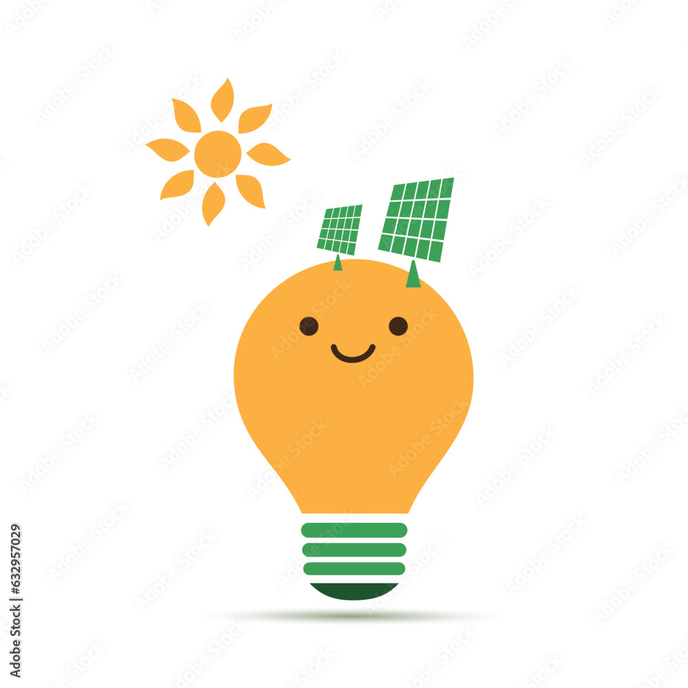 White Smiling Light Bulb Isolated on White Background Emoji Lightbulb