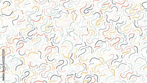 Children art background with colorful line doodle style seamless pattern and vector illustration design.