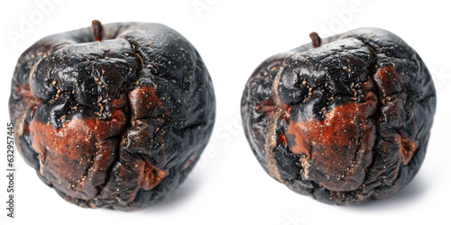 Wall Mural Close up rotten apple isolated on white background