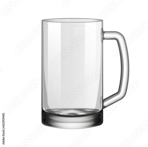 Realistic empty beer glass isolated on white background