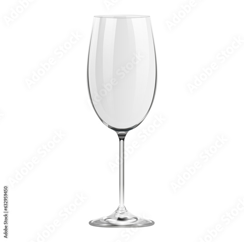Realistic empty cabernet wine glass isolated on white background