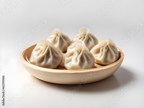 Baozi dumplings isolated on transparent or white background