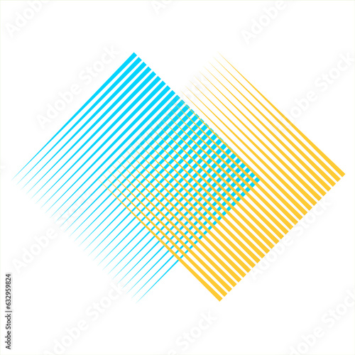 Two squares with transition Abstract simple logo for app or business