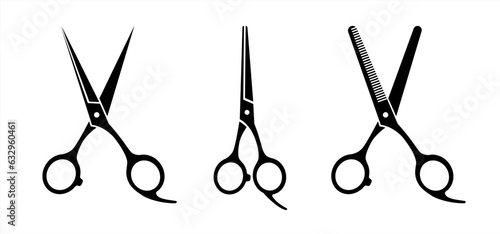 Vector illustration of various professional barber Scissors, vector 10 eps.