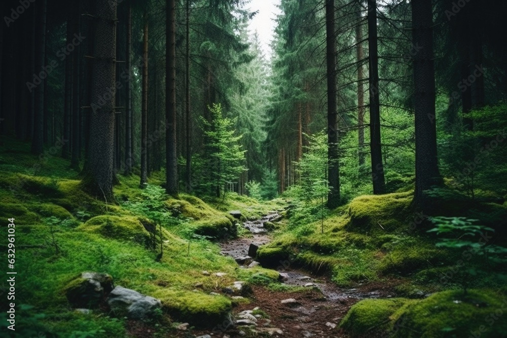 Obraz premium Green forest background