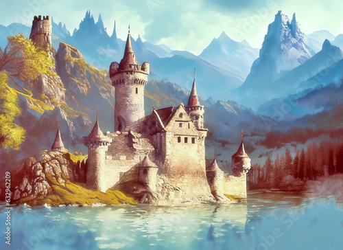 old castle in the mountains