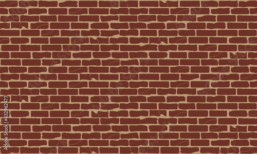 Brick wall brown surface full frame vector background. soft brown brick wall pattern on brown backdrop