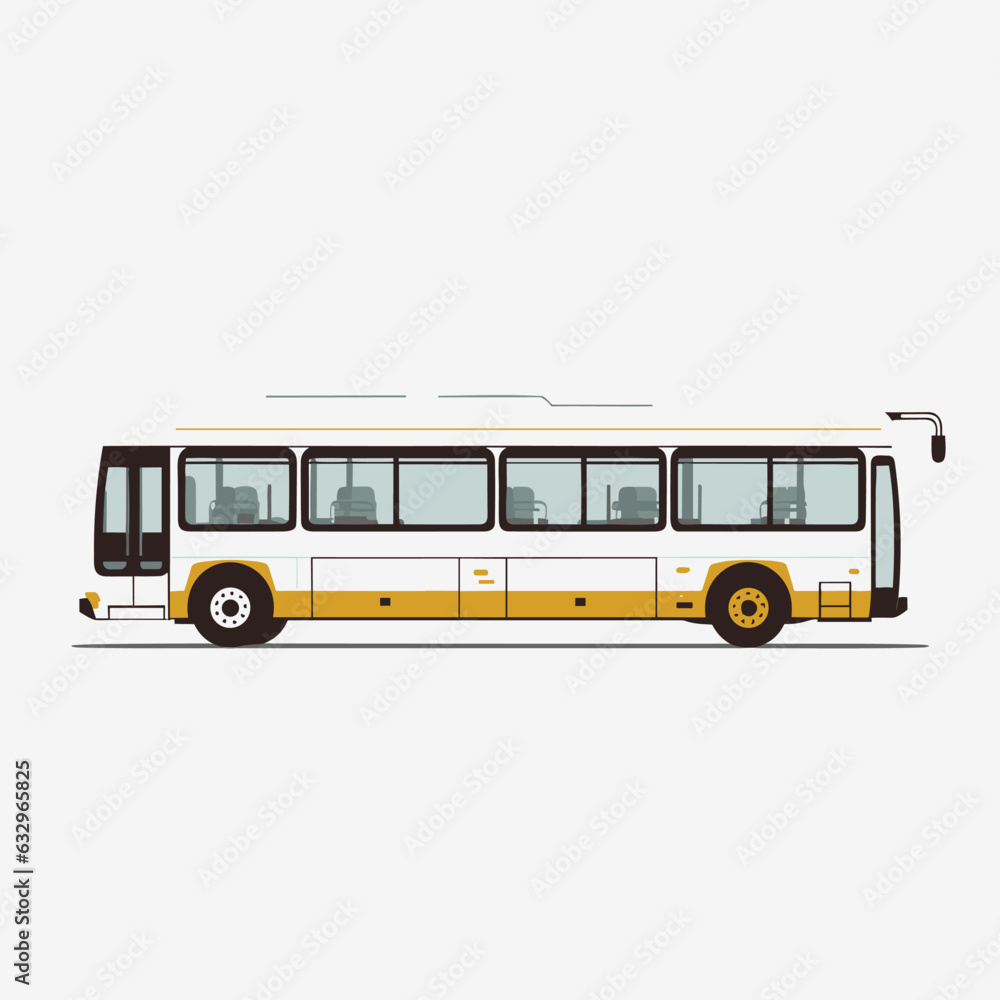 bus vector flat minimalistic asset isolated illustration