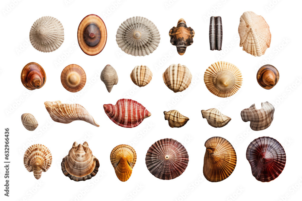 Set / Collection of coastal treasures isolated on transparent background cutout PNG , ai generative Set / Collection of coastal treasures isolated on transparent background cutout PNG , ai generative