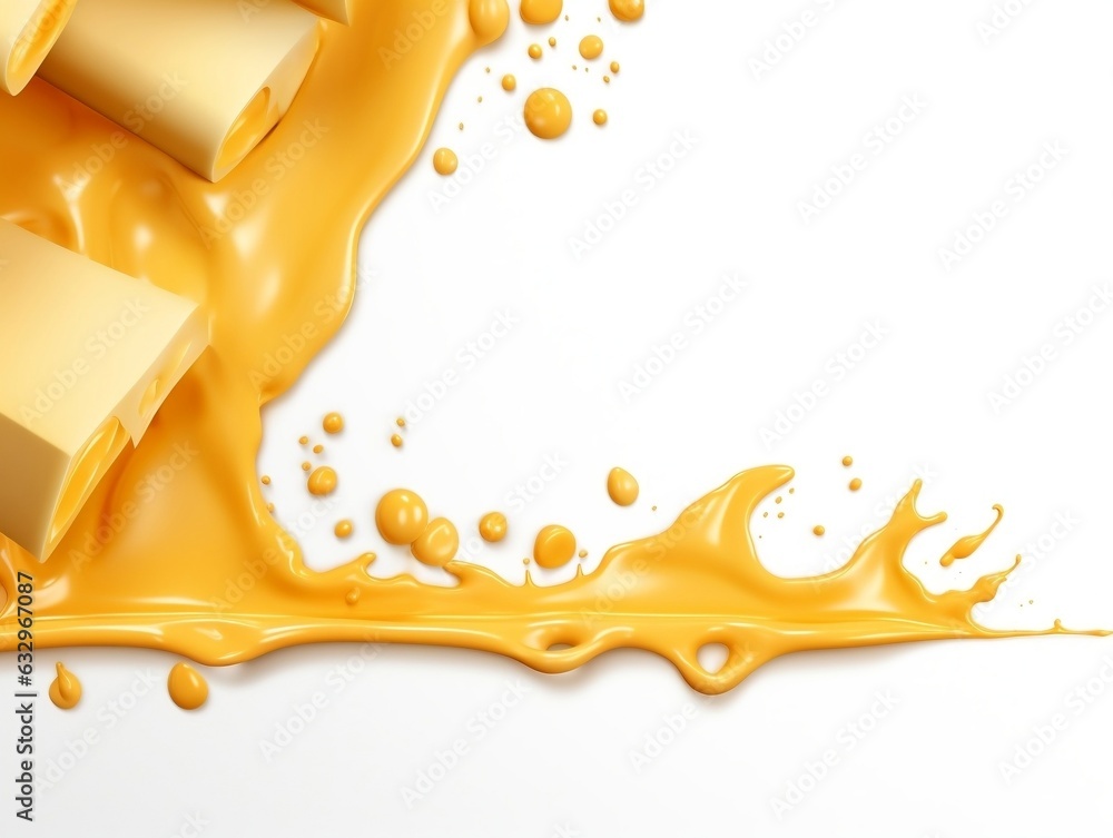 Melted cheese border generative ai Melted cheese border generative ai