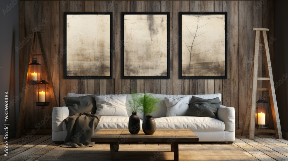 living room with a sofa, ai generative living room with a sofa, ai generative