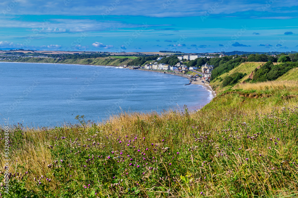 View towards Filey from Filey Brigg on a sunny morning. View towards Filey from Filey Brigg on a sunny morning.