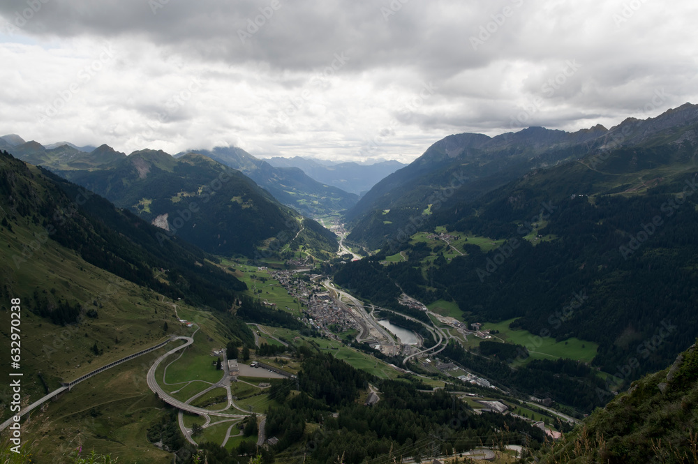 aerial view from Gotthard pass, Switzerland aerial view from Gotthard pass, Switzerland