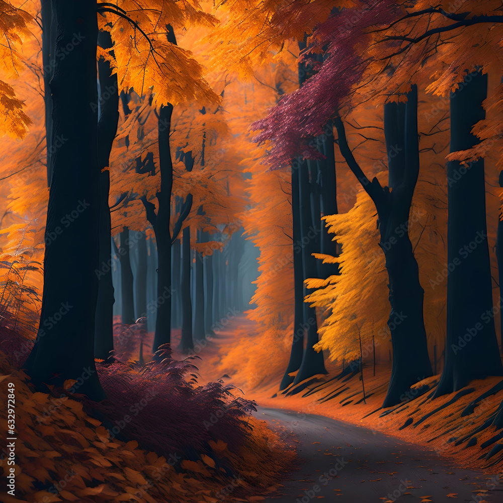 Naklejka premium autumn in the forest