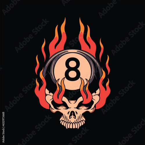 billiards tattoo illustration vector design