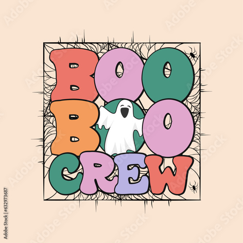 Boo Boo Crew Retro Halloween Sublimation Design