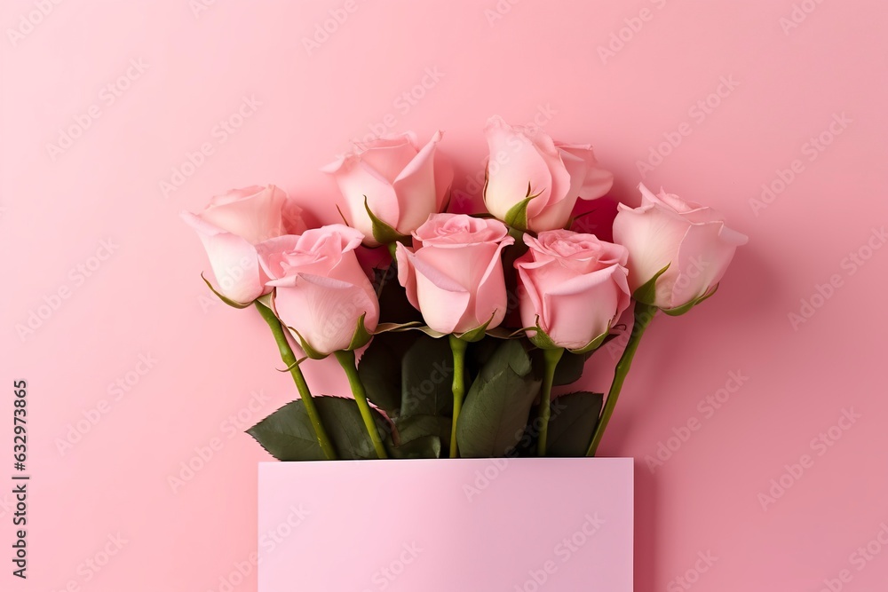 Composition of roses on pink background. Composition of roses on pink background.