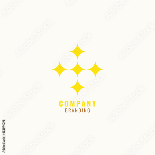 geometric modern shiny sparkling star logo for company branding