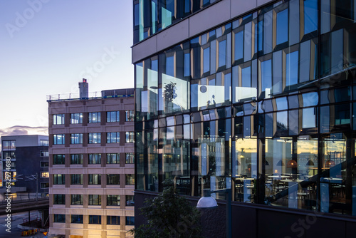 Photography Stockholm, Sweden A modern office complex at dawn