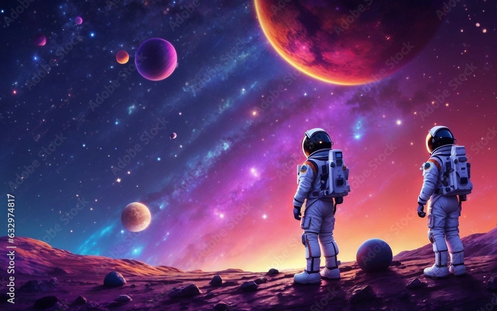 Naklejka premium astronaut in space