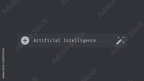 Artificial intelligence chat box simple vector illustration photo