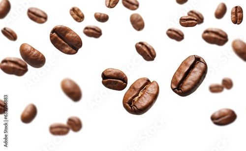 Coffee Bean flying on white background, 3d illustration. 