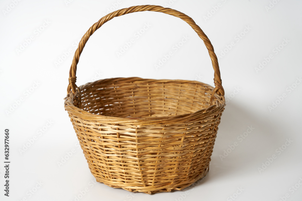 wicker basket on white background wicker basket on white background