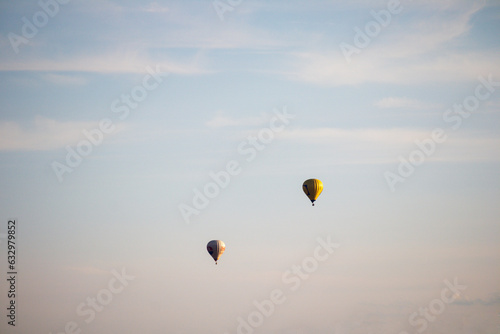 hot air balloon over blue sky