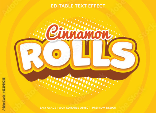 cinnamon rolls editable text effect template use for font style logo	