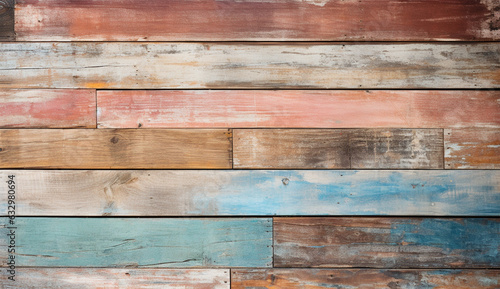 Peatoned boards on colorful colored background, in the style of distressed materials
