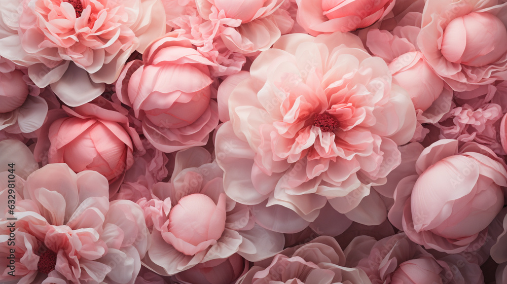 Obraz premium Nature's Ballet: Peony Roses Dancing in the Breeze, Their Petals Floating like Ballerinas 