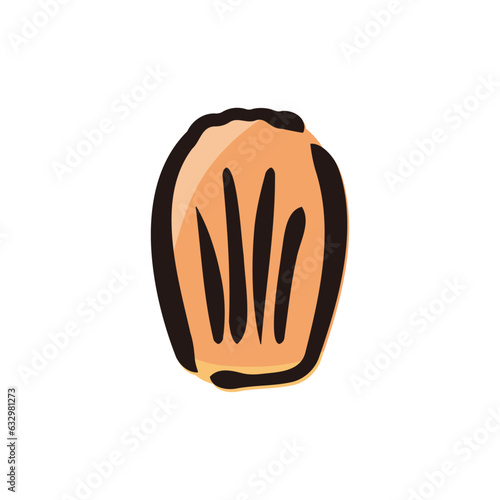 Madeleine - Sweets and cake icon/illustration (Hand-drawn line, colored version)