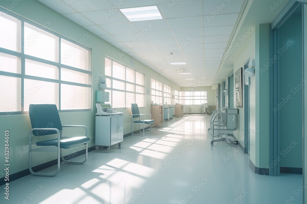 Ideal Healthcare Background with Surrealist Blurry Hospital Scene. Ideal Healthcare Background with Surrealist Blurry Hospital Scene.