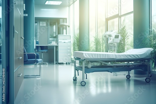 Ideal Healthcare Background with Surrealist Blurry Hospital Scene. 