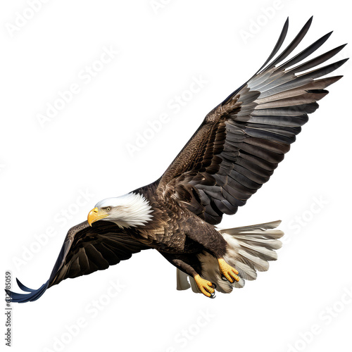 eagle flying isolated on white