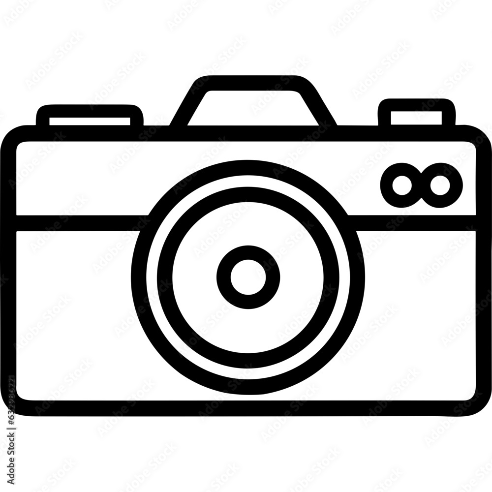 Digital photo camera single icon black outline Digital photo camera single icon black outline