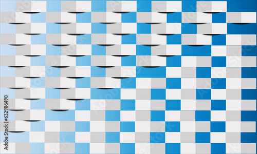 Pattern 3d rectangular with blue background.