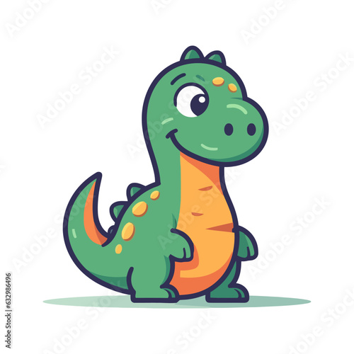 Dinosaur image. Cute dinosaur isolated. Cartoon dinosaur