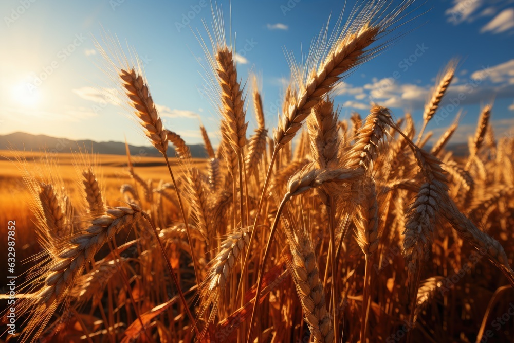 Field of wheat, with ripe ears swaying in the summer wind. Field of wheat, with ripe ears swaying in the summer wind.
