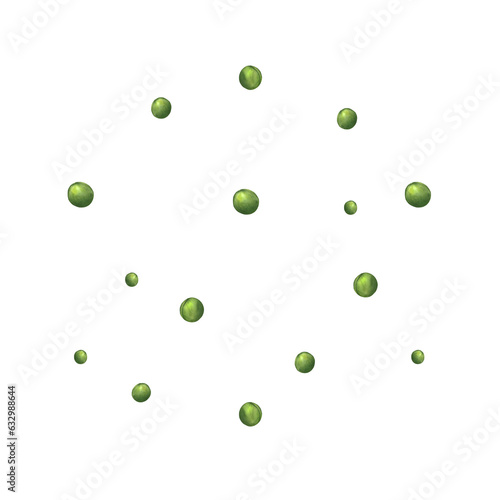A set of watercolor illustrations of green peas of different sizes isolated on a white background.Suitable for decoration of kitchen textiles, packaging paper, paper wallpaper, tableware, accessories