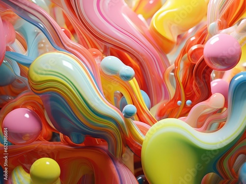 Splashes of multi-colored paint