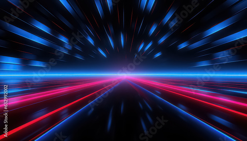 pink blue neon lines in geometric shapes with ultraviolet light