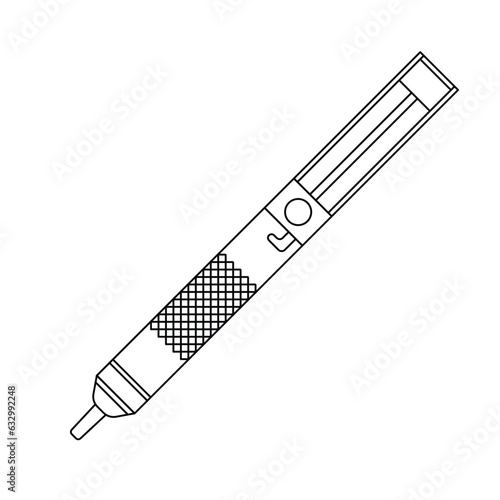 Desoldering Pump Outline Icon Illustration on White Background