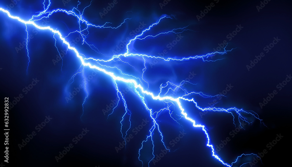 Blue lightning on dark background Blue lightning on dark background