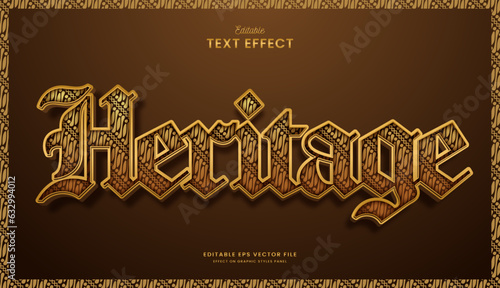 decorative heritage batik pattern editable text effect vector design